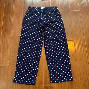 Women’s Warm Soft Fleece Navy Polka Dot Pajama / Lounge Pant by Sonoma - Medium